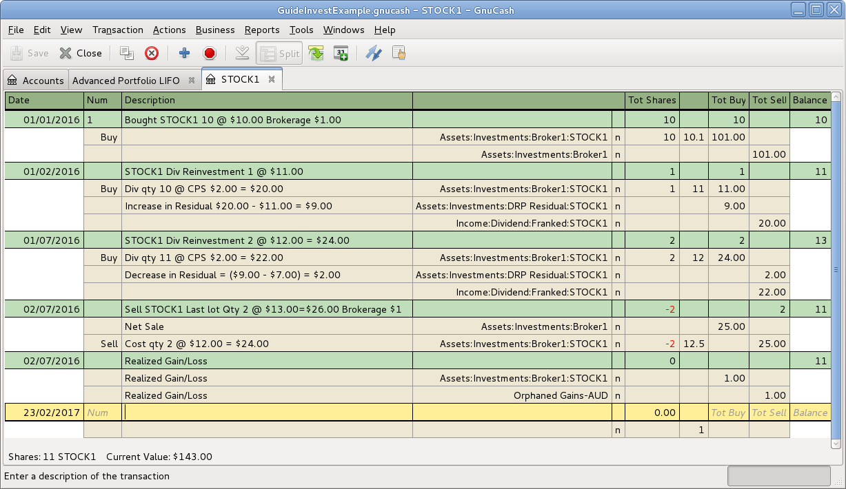 Selling Shares - Capital Gains - Register after manual linking and scrubbing a single lot