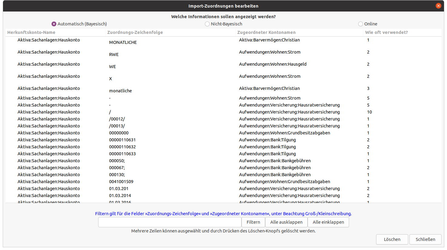 Der Import-Zuordnungen Editor